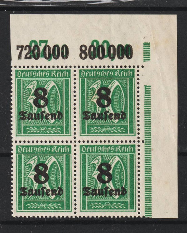 MiNr. 278 P postfrische Oberrand Bogenecke