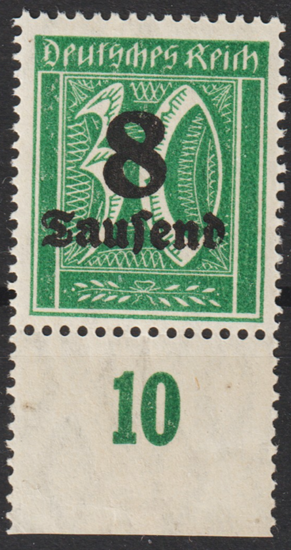 MiNr. 278 postfrisch, Plattenfehler f100