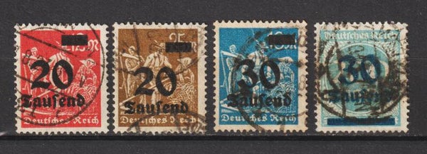 MiNr. 280, 281, 284, 285 gestempelt, alle geprüft