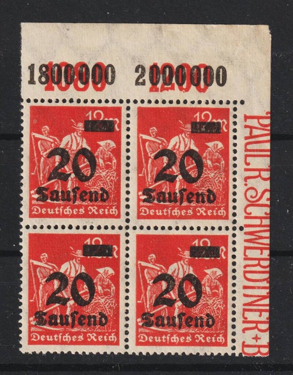 MiNr. 280 postfrische ** Oberrand Bogenecke