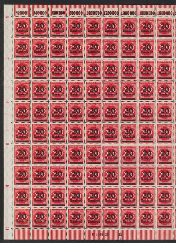 MiNr. 282 postfrischer Bogen, LOB