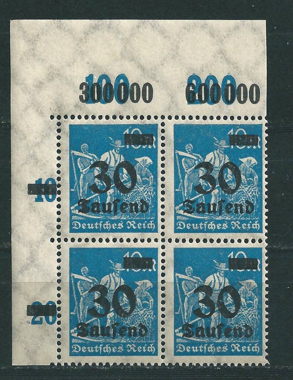 MiNr. 284 postfrische ** Oberrand Bogenecke