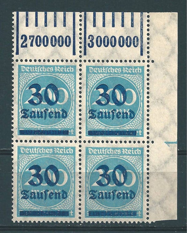 MiNr. 285 postfrische ** Oberrand Bogenecke