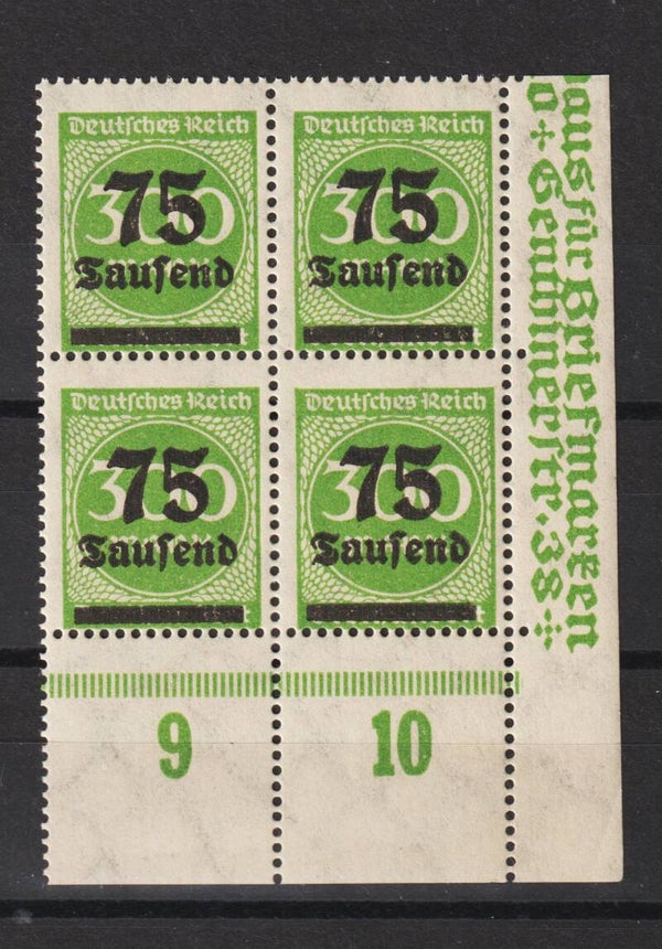 MiNr. 286 postfrische Unterrand Bogenecke (0104)