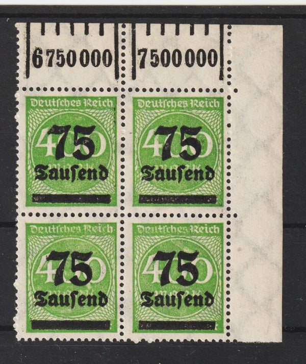 MiNr. 287 postfrische Oberrand Bogenecke