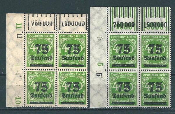 MiNr. 287 postfrische ** Oberrand Bogenecken