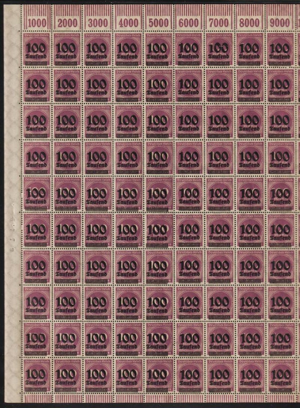 MiNr. 289 b ** Bogen OPD Hamburg PF: VI