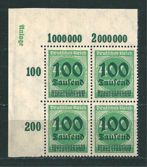 MiNr. 290 postfrische ** Oberrand Bogenecke, Druckerzeichen: Anlage