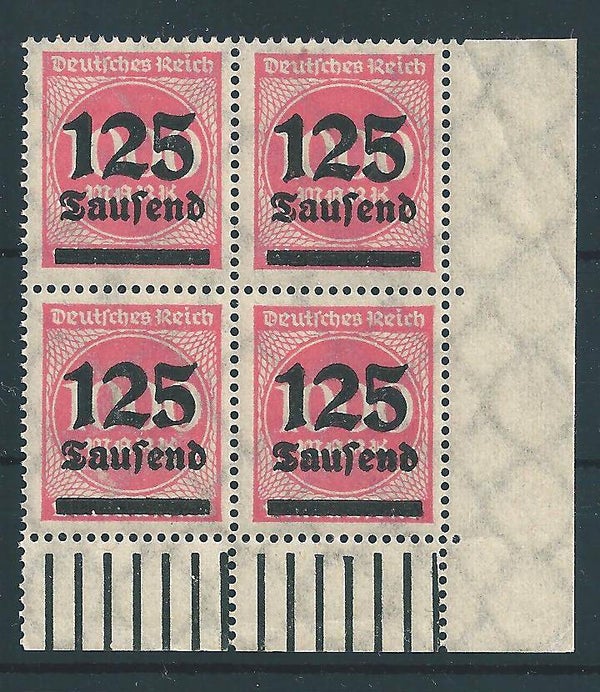 MiNr. 291 V postfrisch **, Bogenecke unten rechts