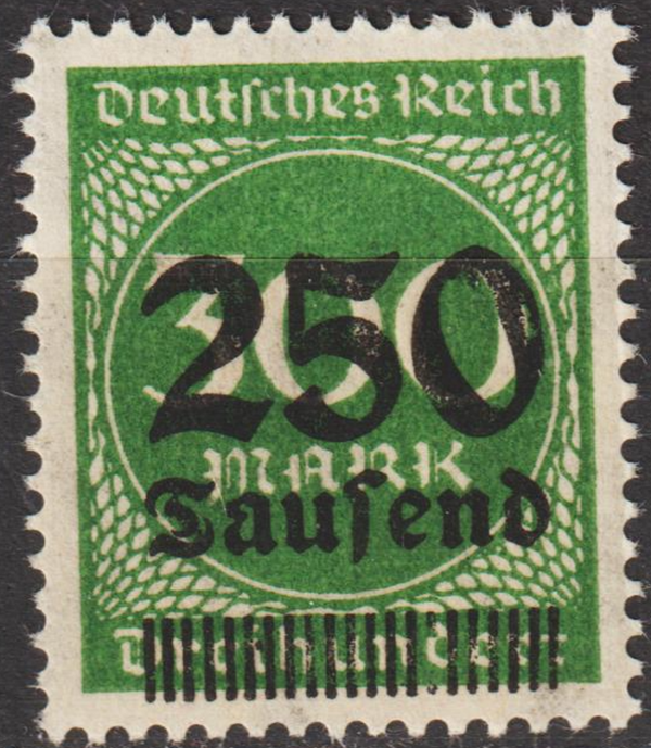 MiNr. 293 postfrisch, Abart: 15. Strich fehlt fast ganz
