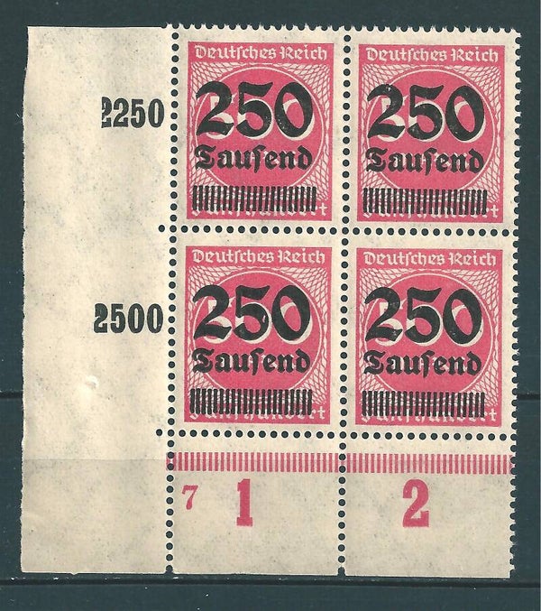 MiNr. 295 postfrische Unterrand Bogenecke, Formnummer 7