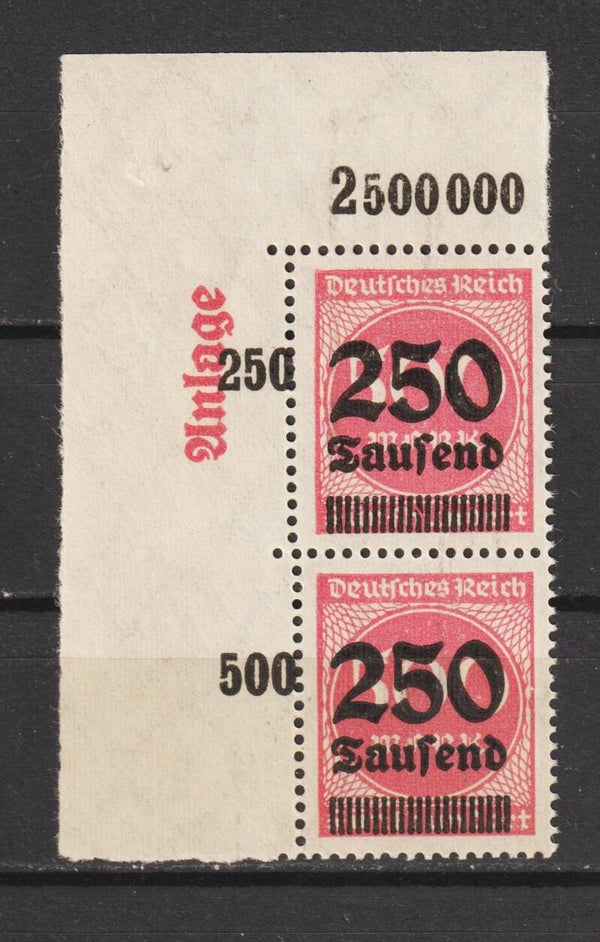 MiNr. 295 postfrisch ** Oberrand Bogenecke DZ Anlage