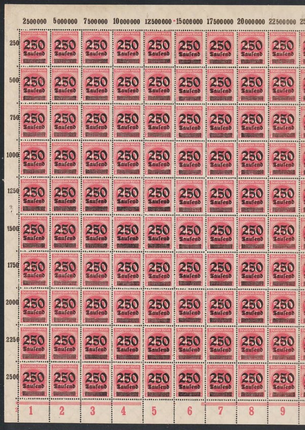 MiNr. 295 postfrischer ** Bogen, ohne HAN, Platte 2-2