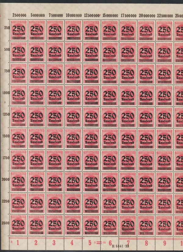 MiNr. 295 postfrischer ** Bogen, HAN H   .23/ 5341.23, Platte 8-8
