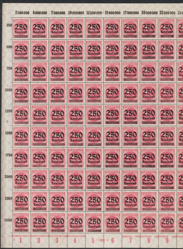 MiNr. 295 postfrischer ** Bogen, HAN H XXXX.23, Platte 6-6