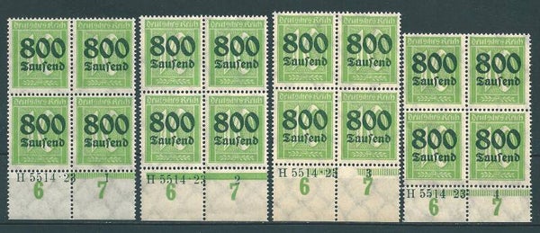 MiNr. 302 HAN H 5514.23 postfrisch, Formnummer 1, 2, 3 + 4