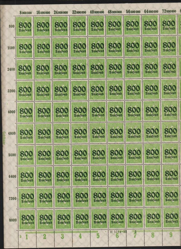 MiNr. 302 postfrischer ** Bogen, DZ Gehlhaar