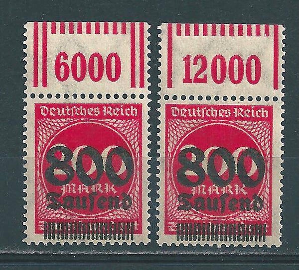 MiNr. 303 Oberrand 2-9-2 und 1-11-1 postfrisch, OPD Hamburg