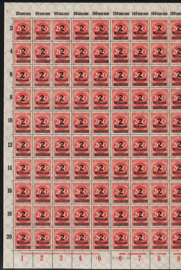 MiNr. 309 postfrischer ** Bogen, Platte 14-2