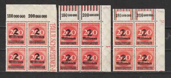 MiNr. 309 Pa, Wa, Wb postfrische ** Oberrand Bogenecken
