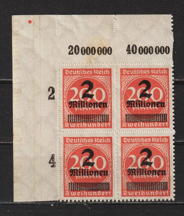 MiNr. 309 Bb postfrische ** Oberrand Bogenecke, geprüft