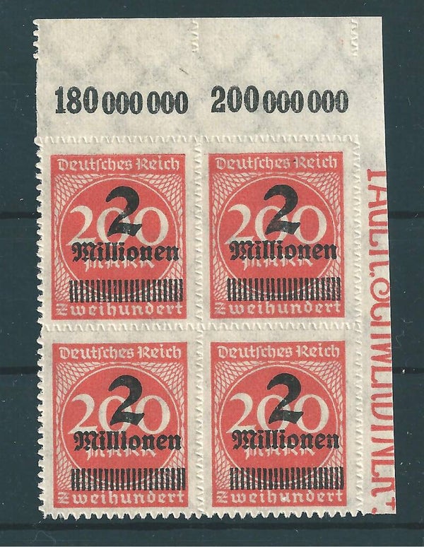 MiNr. 309 Bb postfrische ** Oberrand Bogenecke, geprüft