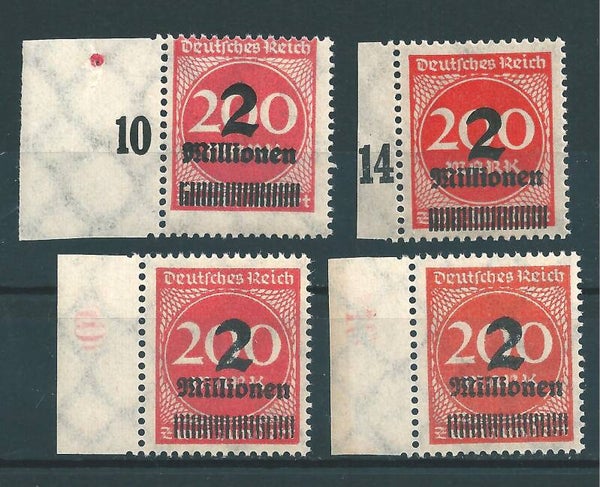 MiNr. 309 Pa, Pc, Wa + Wb postfrisch **