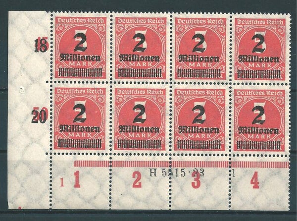 MiNr. 312 HAN H 5515.23 postfrisch **, Formnummer 1 - 1, Bogenecke