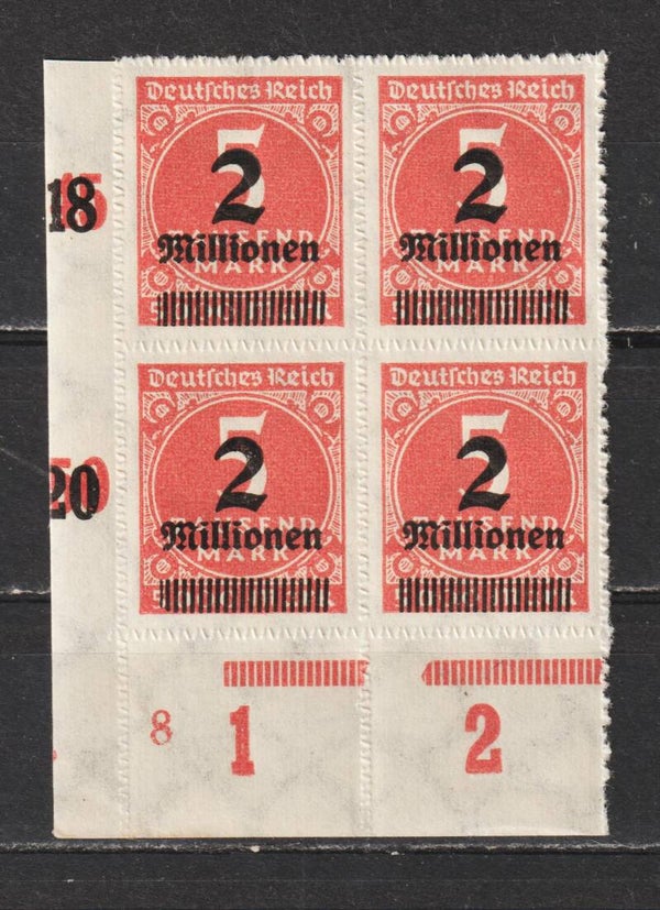 MiNr. 312 B postfrisch ** Bogenecke Formnummer 8