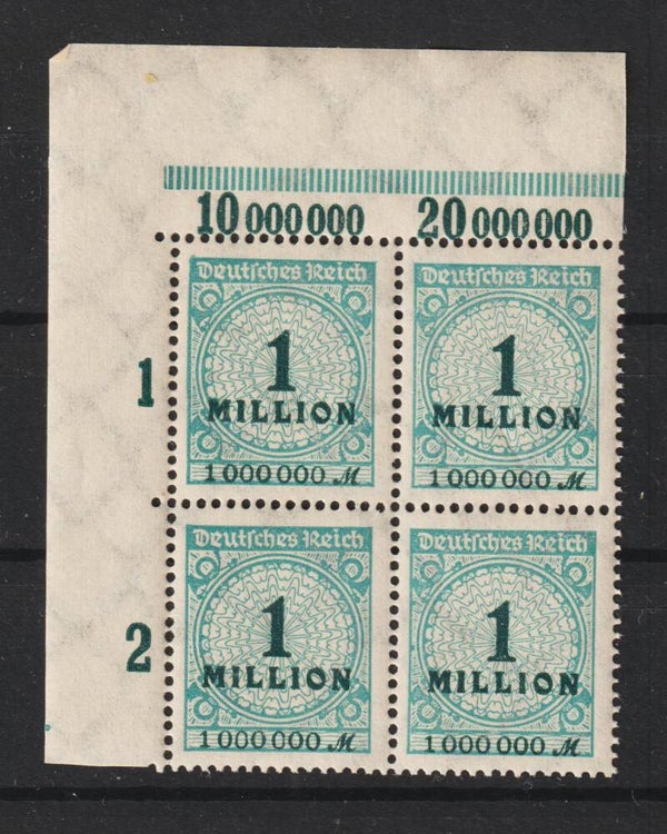 MiNr. 314 postfrische Oberrand Bogenecke