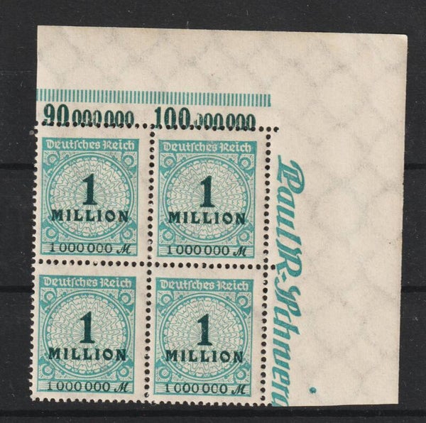 MiNr. 314 postfrische Oberrand Bogenecke