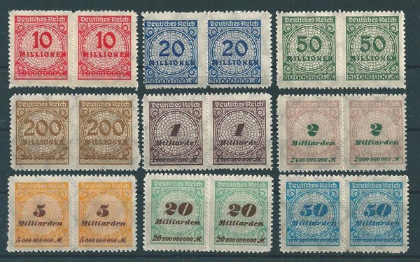 MiNr. 318-330 B HT postfrisch **