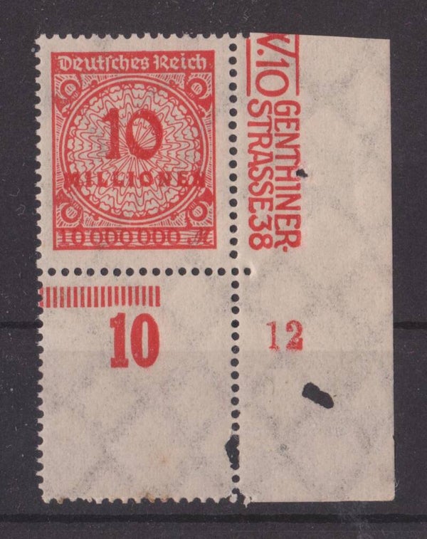 MiNr. 318 Leerfeld ** Bogenecke, Formnummer 12