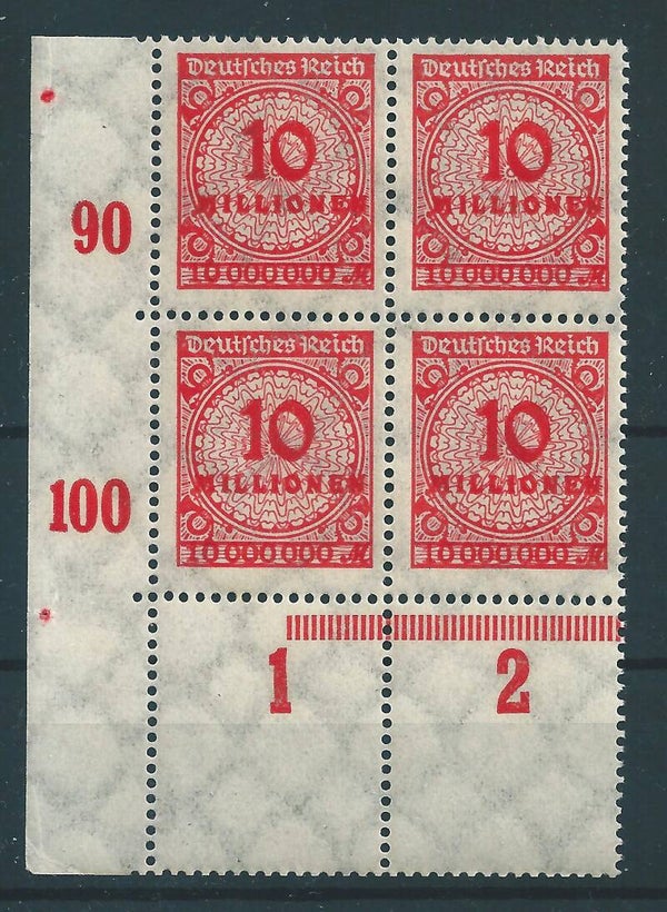 MiNr. 318 postfrische ** Bogenecke, Leerfelder (0543)