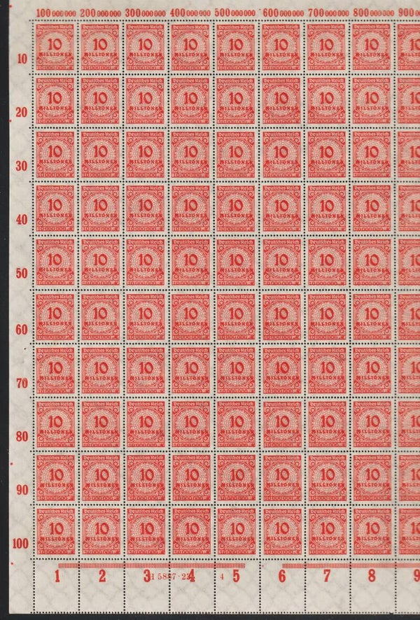 MiNr. 318 LF postfrischer ** Bogen, Platte 4-12