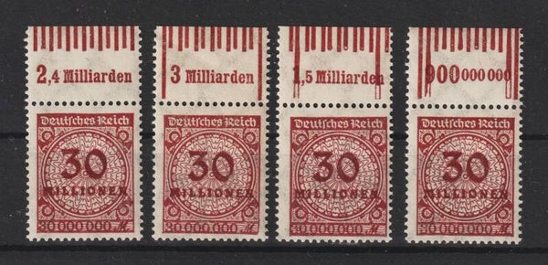MiNr. 320 ** Oberrand, alle 4 Typen