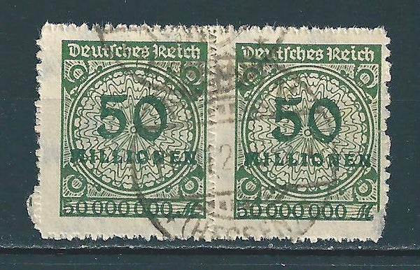 MiNr. 321 B HT gestempeltes Paar, geprüft