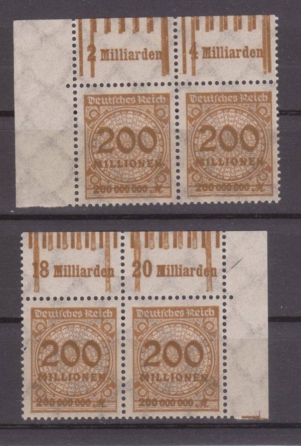 MiNr. 323 W postfrische ** Oberrand Bogenecken
