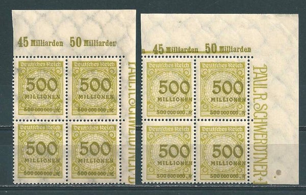MiNr. 324 postfrische ** Oberrand Bogenecken