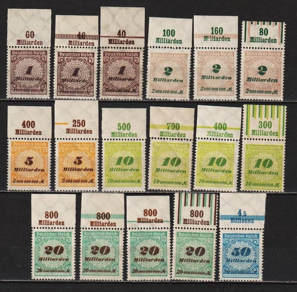 MiNr. 325-330 postfrisch ** Oberrand Platten- + Walzendruck (0384)