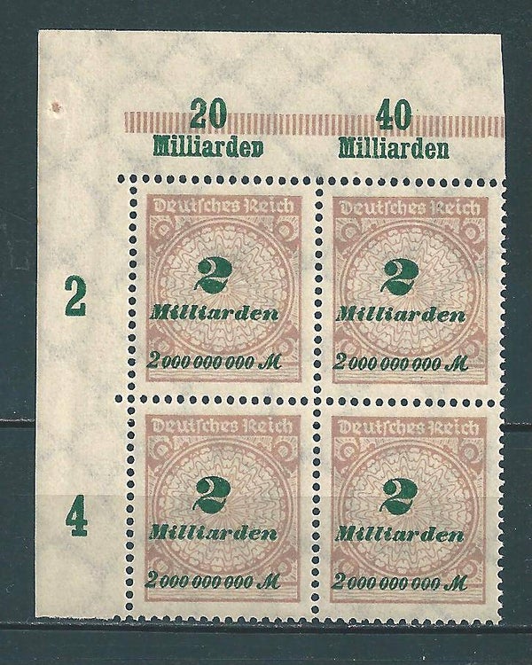 MiNr. 326 postfrische ** Oberrand Bogenecke