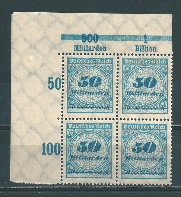 MiNr. 330 postfrische ** Oberrand Bogenecke