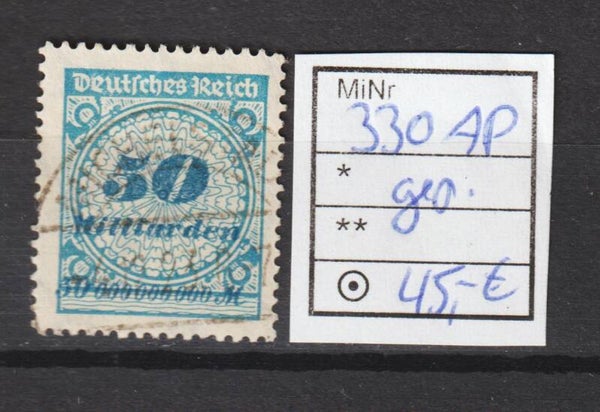 MiNr. 330 gestempelt, geprüft