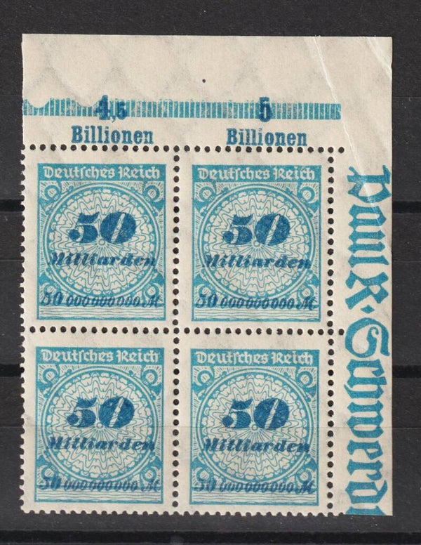 MiNr. 330 postfrische ** Oberrand Bogenecke