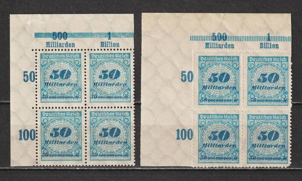 MiNr. 330 A/B postfrische ** Oberrand Bogenecken