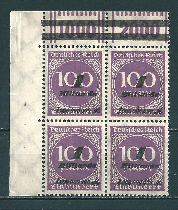 MiNr. 331 b postfrische ** Oberrand Ecke (0470)