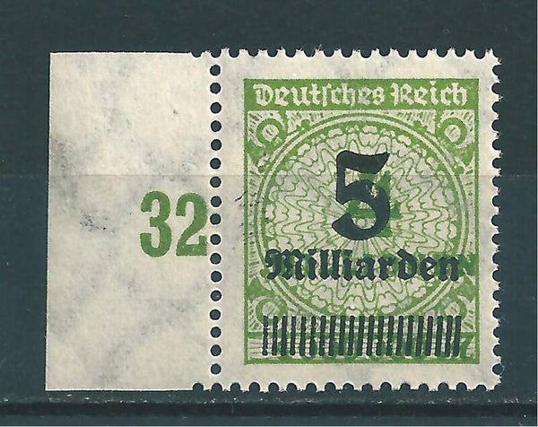 MiNr. 333 postfrisch, Abart: großes Loch im oberen Bogen der 5