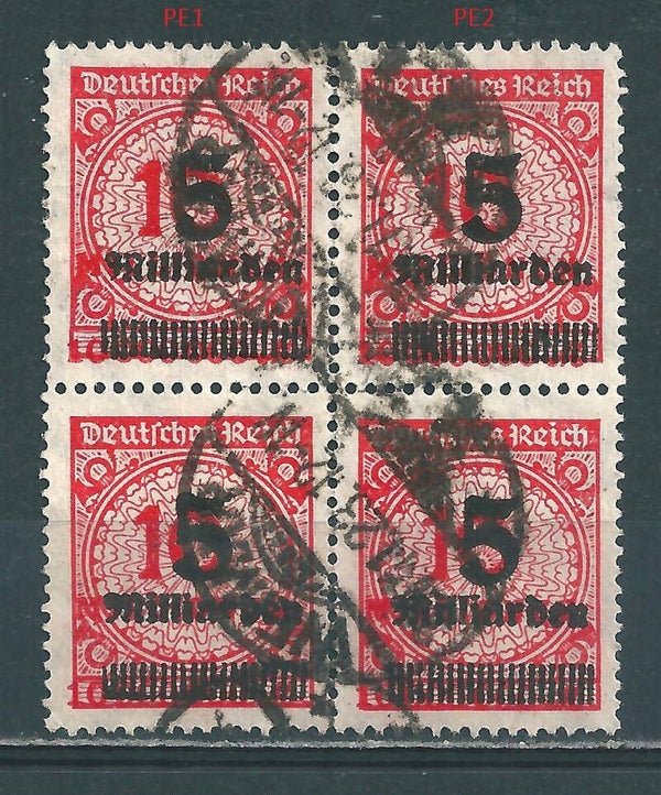 MiNr. 334 PE 1, PE 2 gestempelt, geprüft