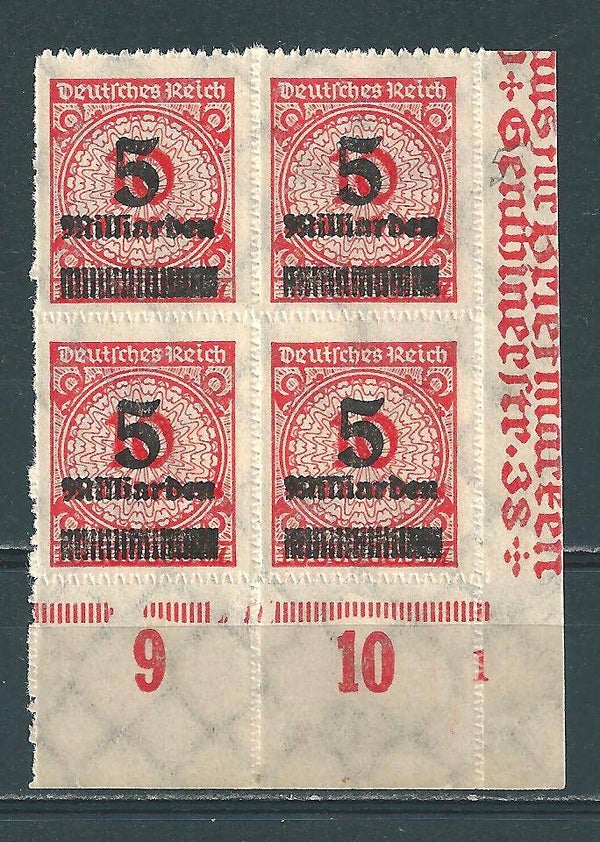 MiNr. 334 B ** Bogenecke, Formnummer 1  geprüft