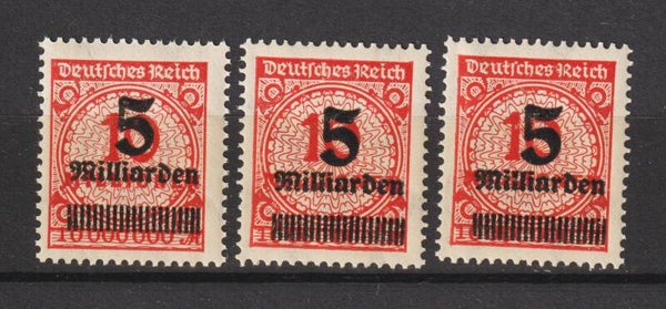 MiNr. 334 HT, PE 1, PE 2 postfrisch **